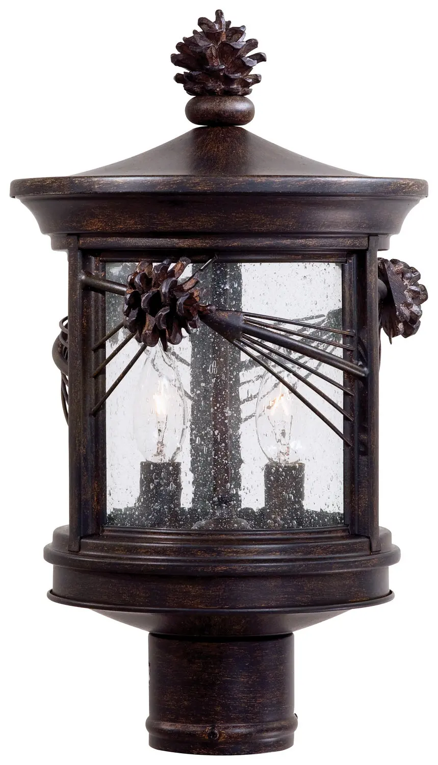 Minka Lavery Abbey Lane Two Light Post Mount In Iron Oxide 1