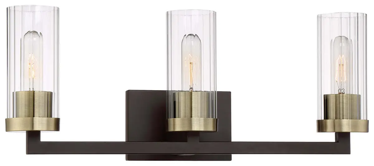 Minka Lavery Ainsley Court Three Light Bath In Aged Kinston Bronze With Brushed Brass 1