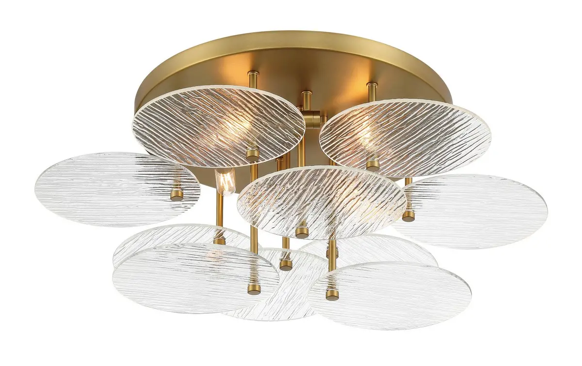 Minka Lavery Artze Four Light Flush Mount In Soft Brass 1