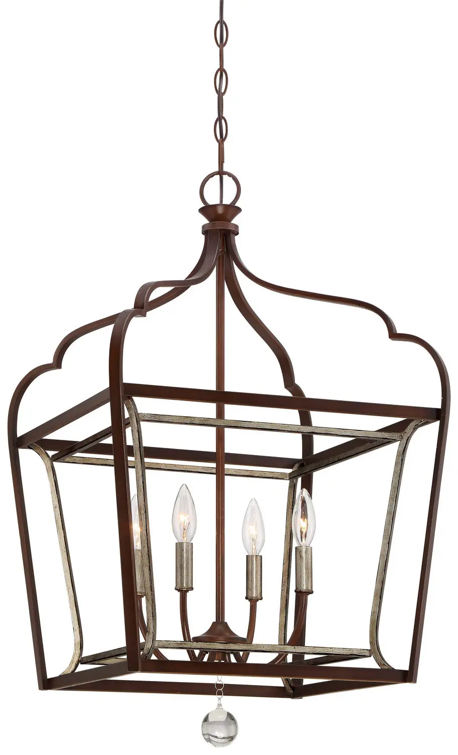 Minka Lavery Astrapia Four Light Foyer Pendant In Dark Rubbed Sienna With Aged Silver 1