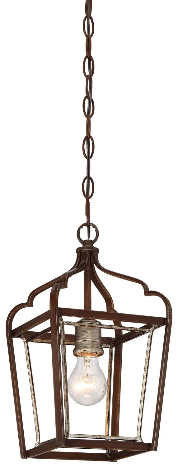 Minka Lavery Astrapia One Light Mini Pendant In Dark Rubbed Sienna With Aged Silver 1
