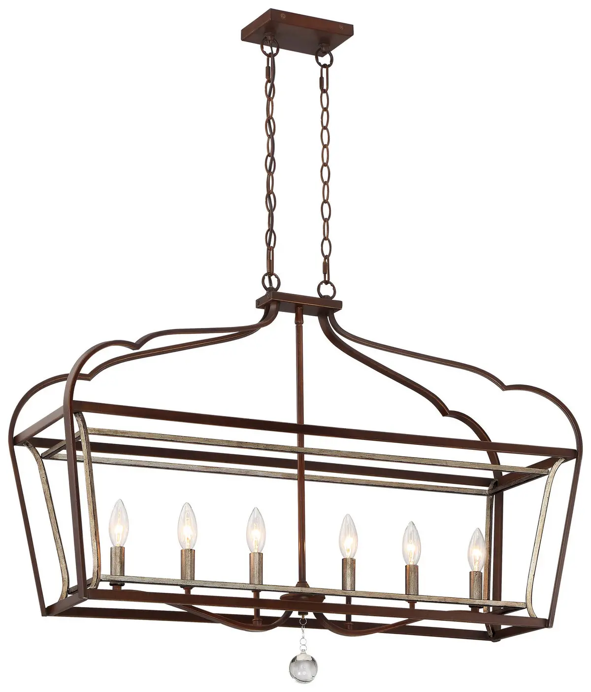 Minka Lavery Astrapia Six Light Island Pendant In Dark Rubbed Sienna With Aged Silver 1