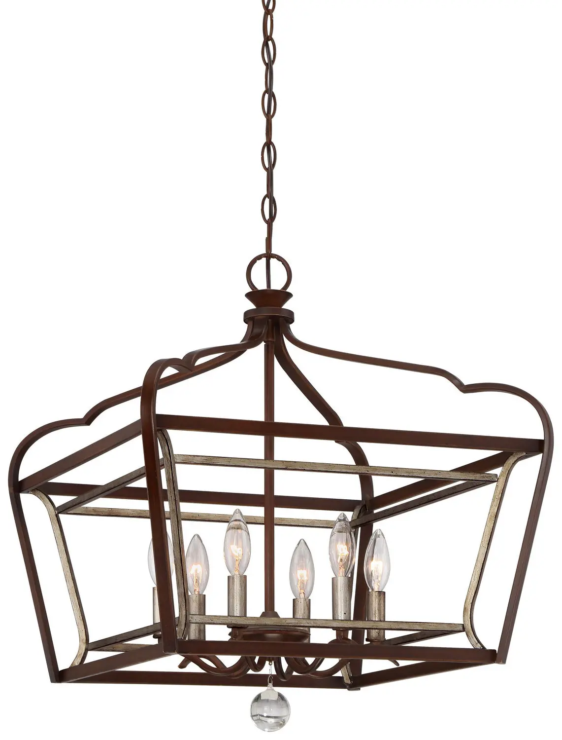 Minka Lavery Astrapia Six Light Pendant In Dark Rubbed Sienna With Aged Silver 1