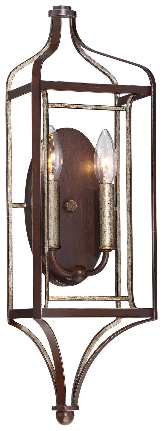 Minka Lavery Astrapia Two Light Wall Sconce In Dark Rubbed Sienna With Aged Silver 1
