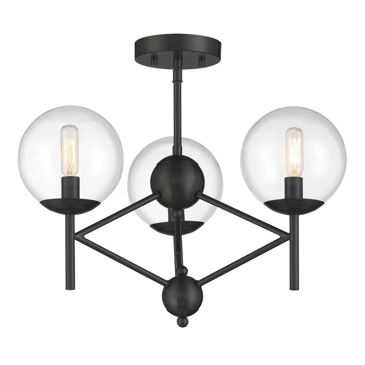 Minka Lavery Auresa Three Light Semi Flush Mount In Coal 1