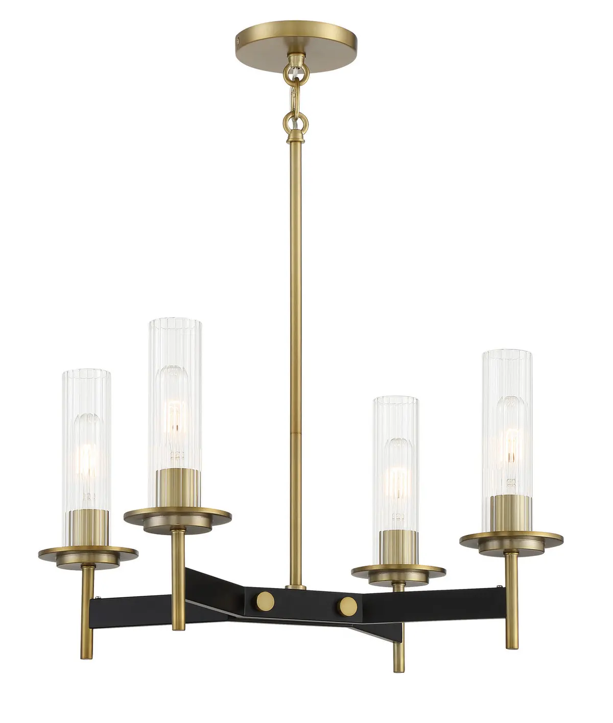 Minka Lavery Baldwin Park Four Light Chandelier In Coal And Soft Brass 1