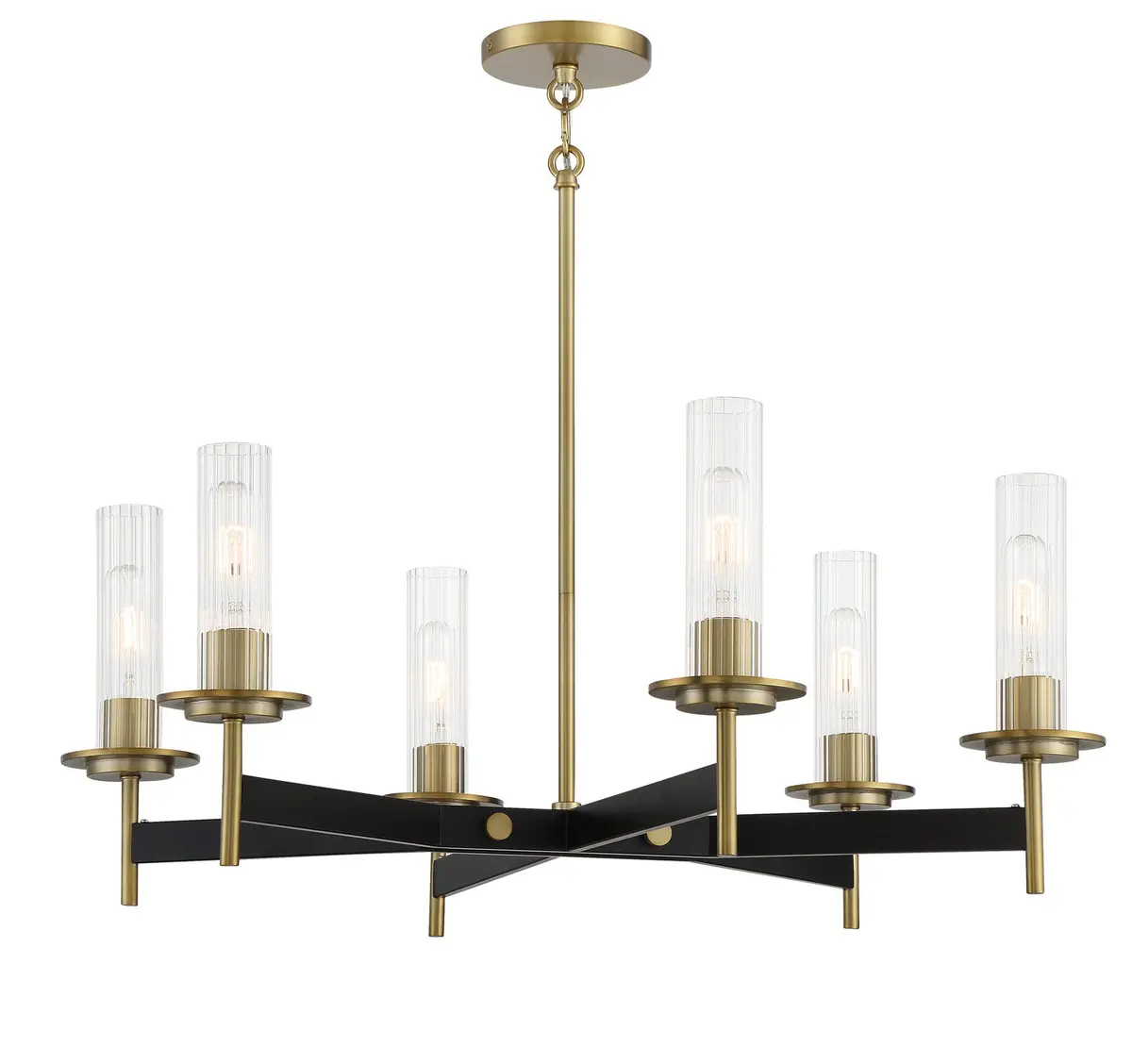 Minka Lavery Baldwin Park Six Light Chandelier In Coal And Soft Brass 1