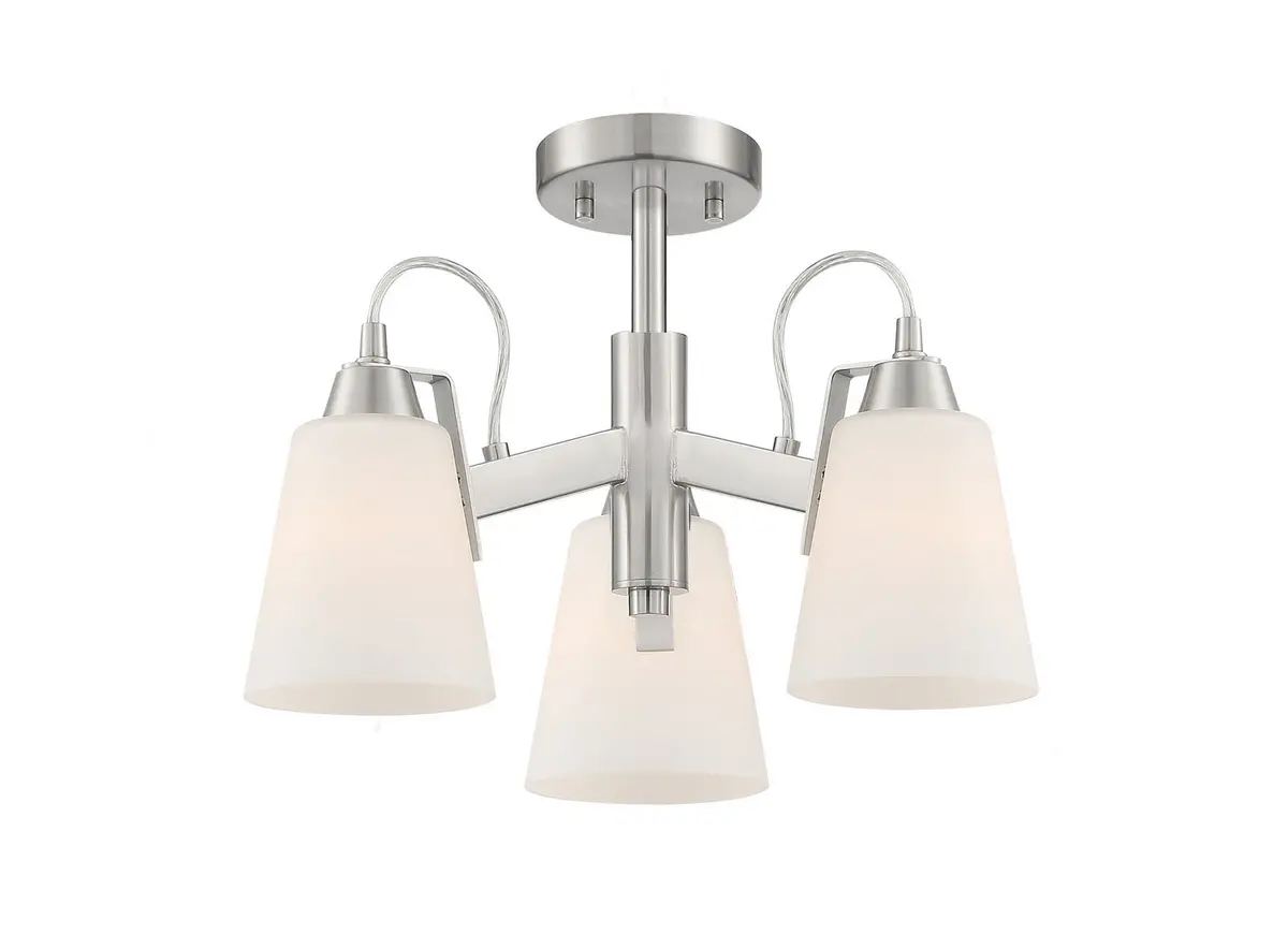Minka Lavery Beckonridge Three Light Semi Flush Mount In Brushed Nickel 1