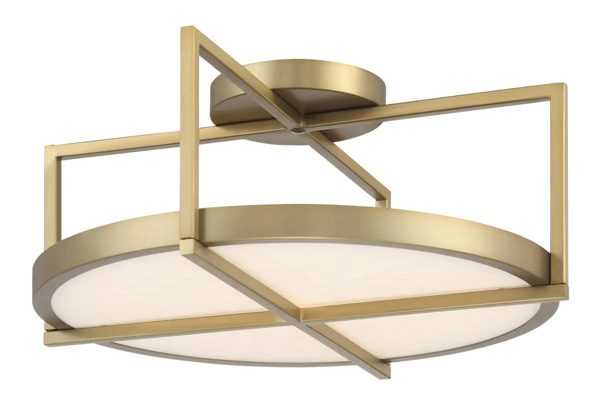 Minka Lavery Boada Led Semi Flush Mount In Soft Brass 1