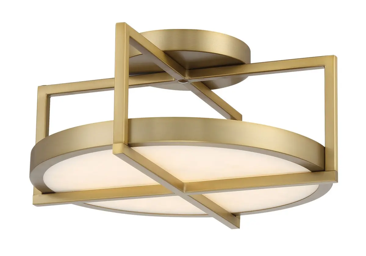 Minka Lavery Boada Led Semi Flush Mount In Soft Brass 1