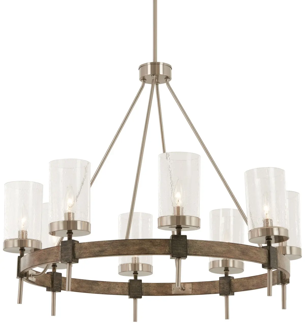 Minka Lavery Bridlewood Eight Light Chandelier In Stone Grey With Brushed Nickell 1
