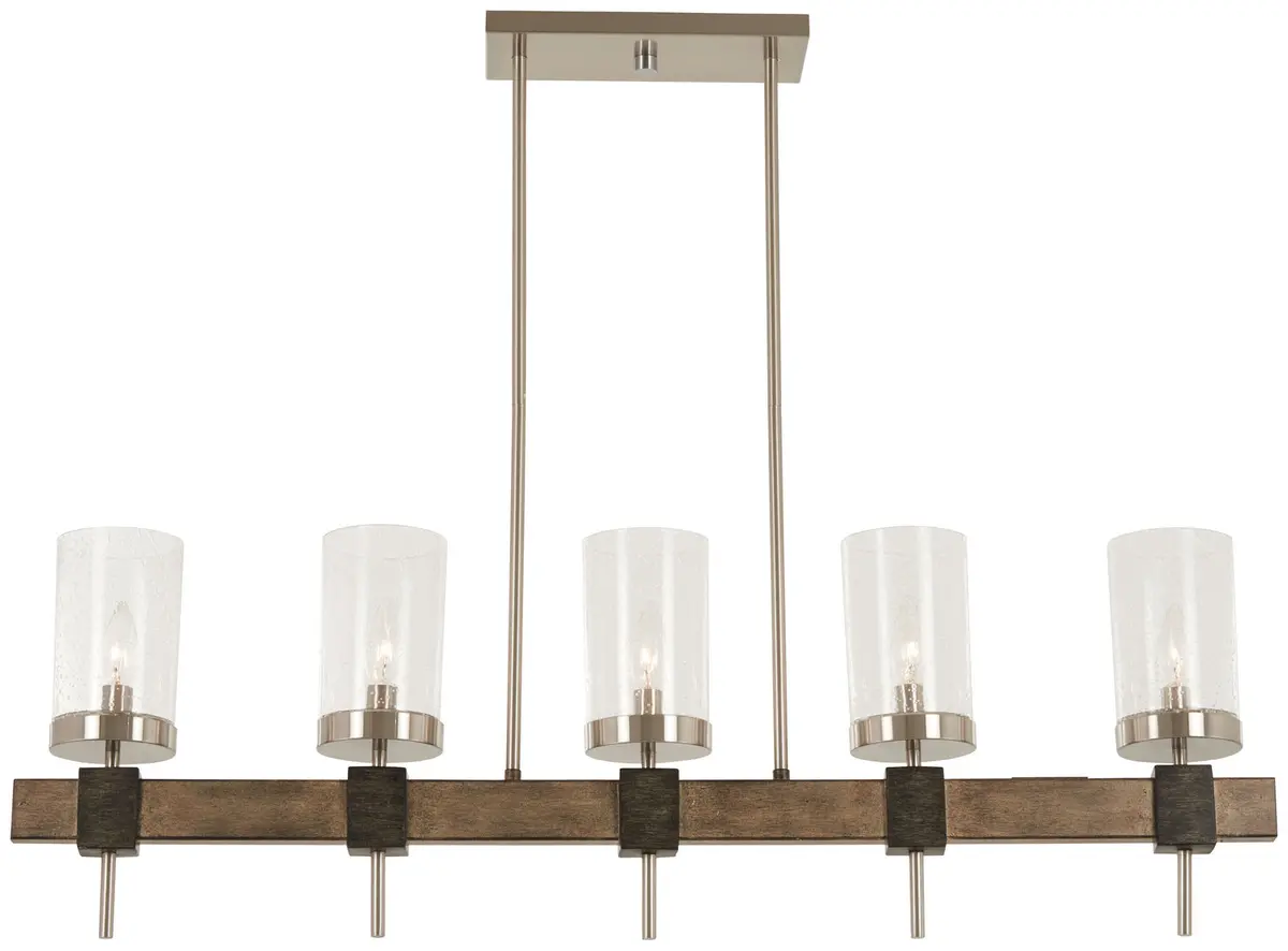 Minka Lavery Bridlewood Five Light Island Pendant In Stone Grey With Brushed Nickell 1