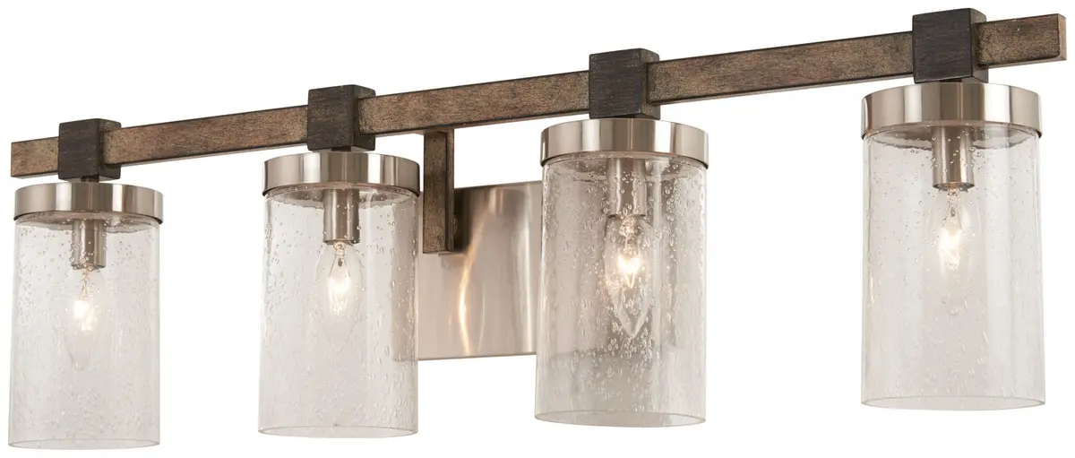 Minka Lavery Bridlewood Four Light Bath In Stone Grey With Brushed Nickell 1