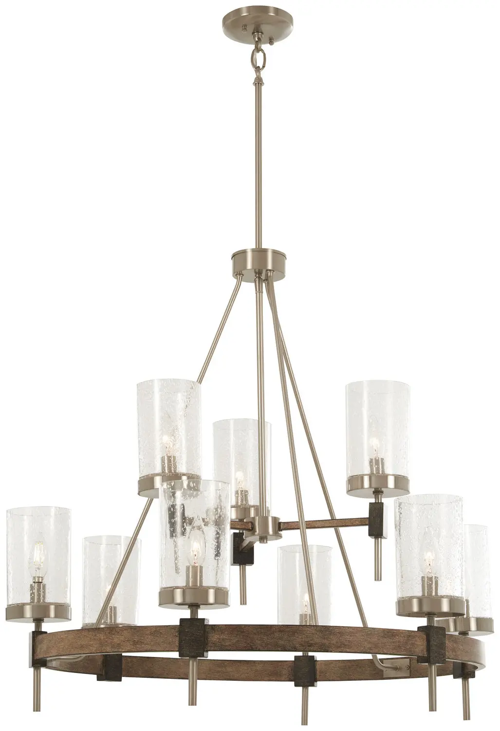 Minka Lavery Bridlewood Nine Light Chandelier In Stone Grey With Brushed Nickell 1