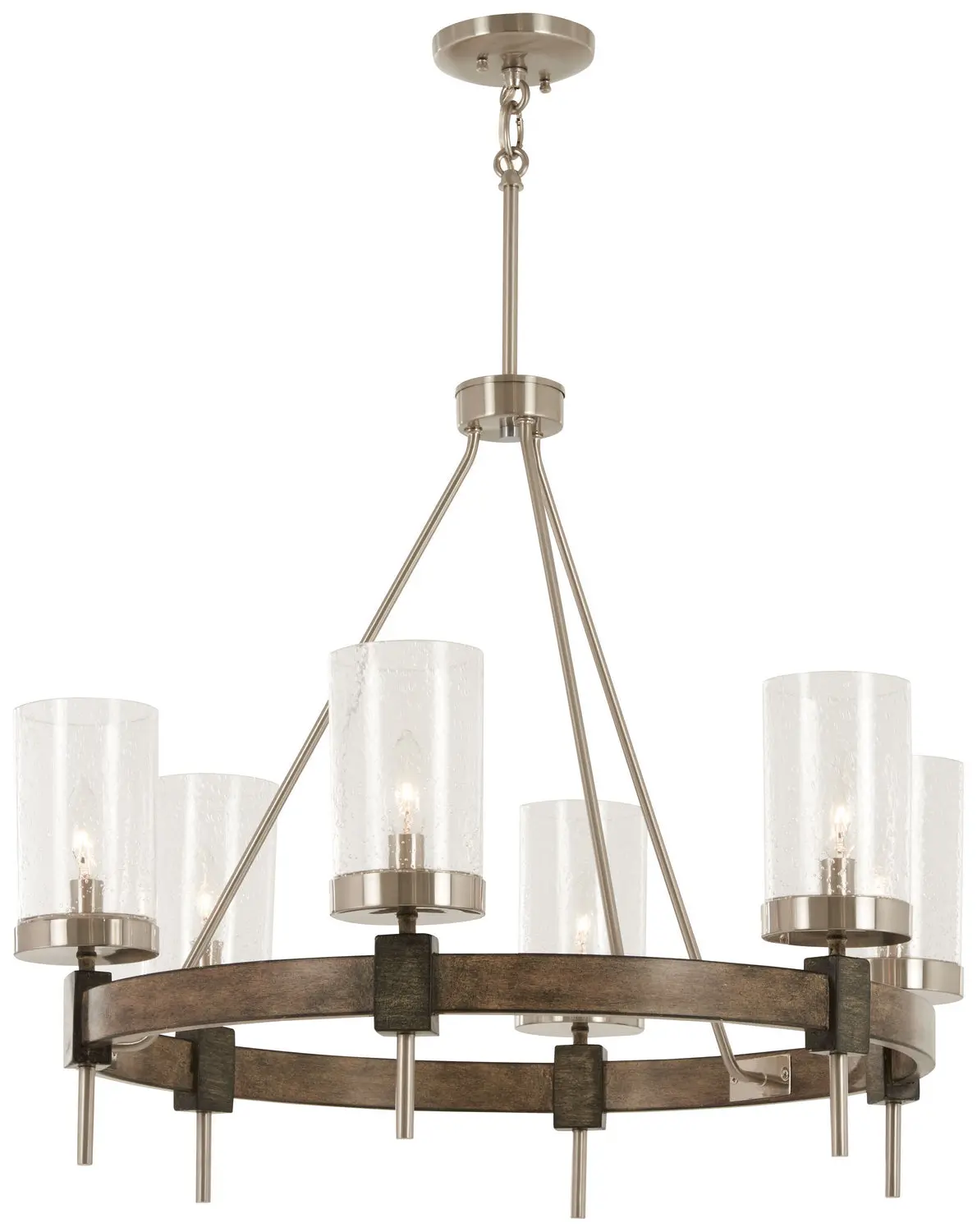 Minka Lavery Bridlewood Six Light Chandelier In Stone Grey With Brushed Nickell 1