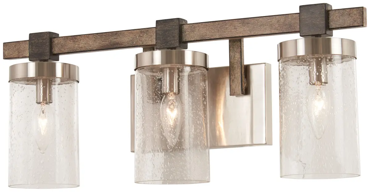 Minka Lavery Bridlewood Three Light Bath In Stone Grey With Brushed Nickell 1