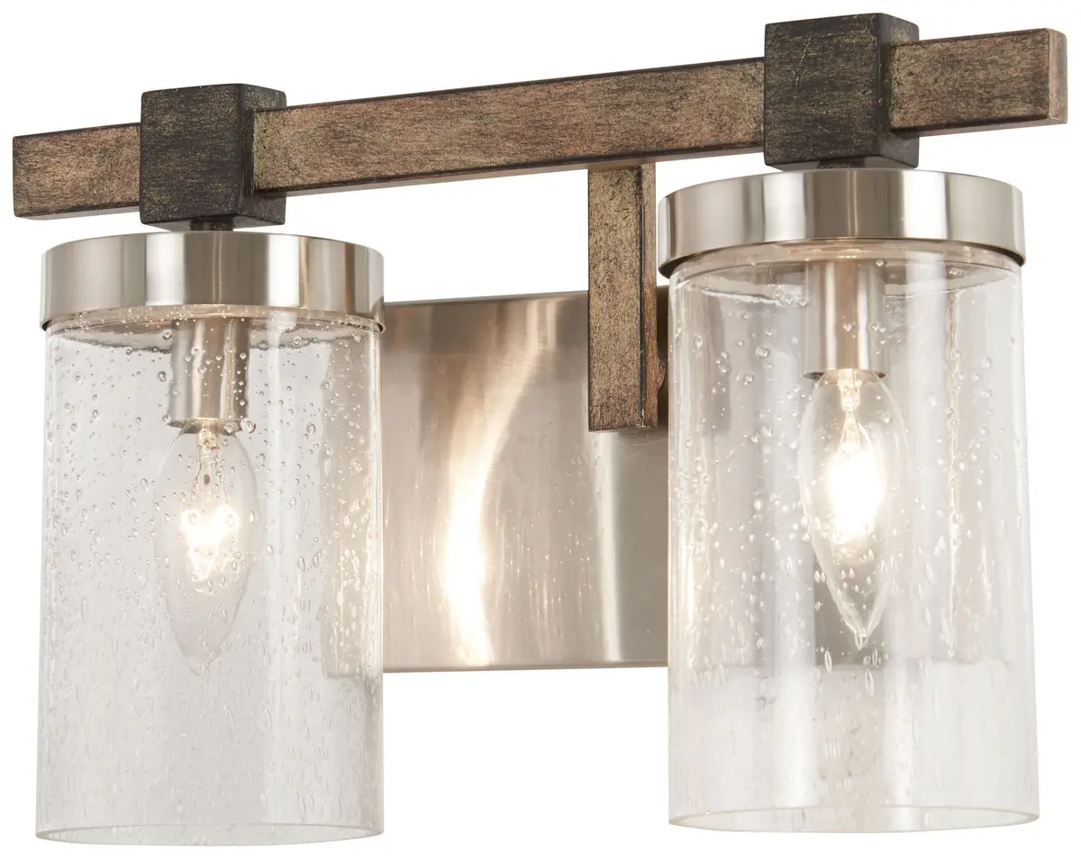Minka Lavery Bridlewood Two Light Bath In Stone Grey With Brushed Nickell 1