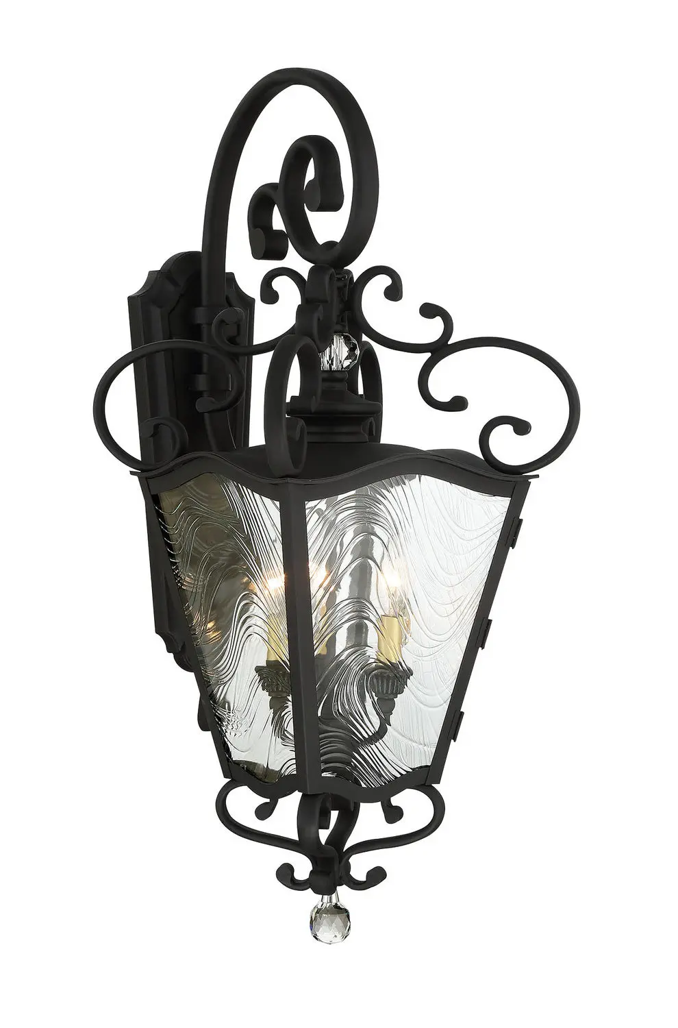 Minka Lavery Brixton Ivy Three Light Outdoor Lantern In Coal With Honey Goldd Highlight 1