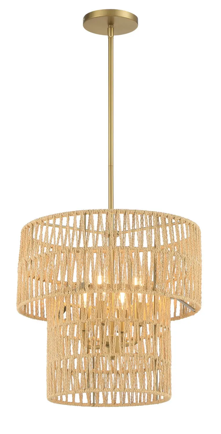 Minka Lavery Bungalow Heaven Four Light Pendant In Soft Brass 1