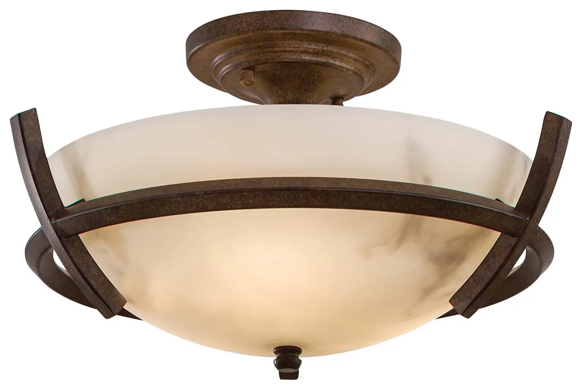 Minka Lavery Calavera Three Light Semi Flush Mount In Nutmeg 1