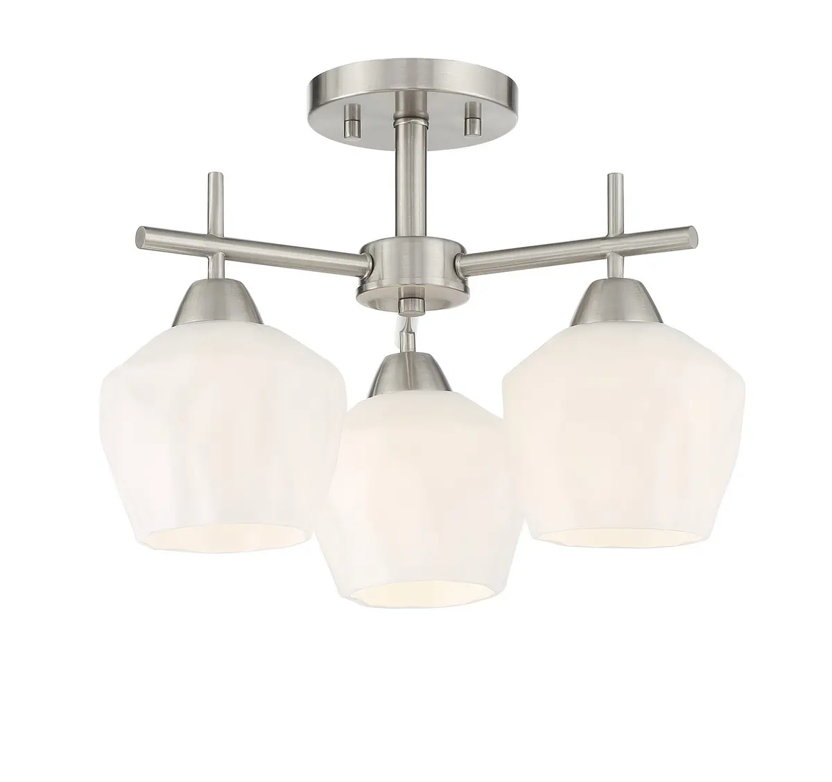 Minka Lavery Camrin Three Light Semi Flush / Chandelier In Brushed Nickel 1