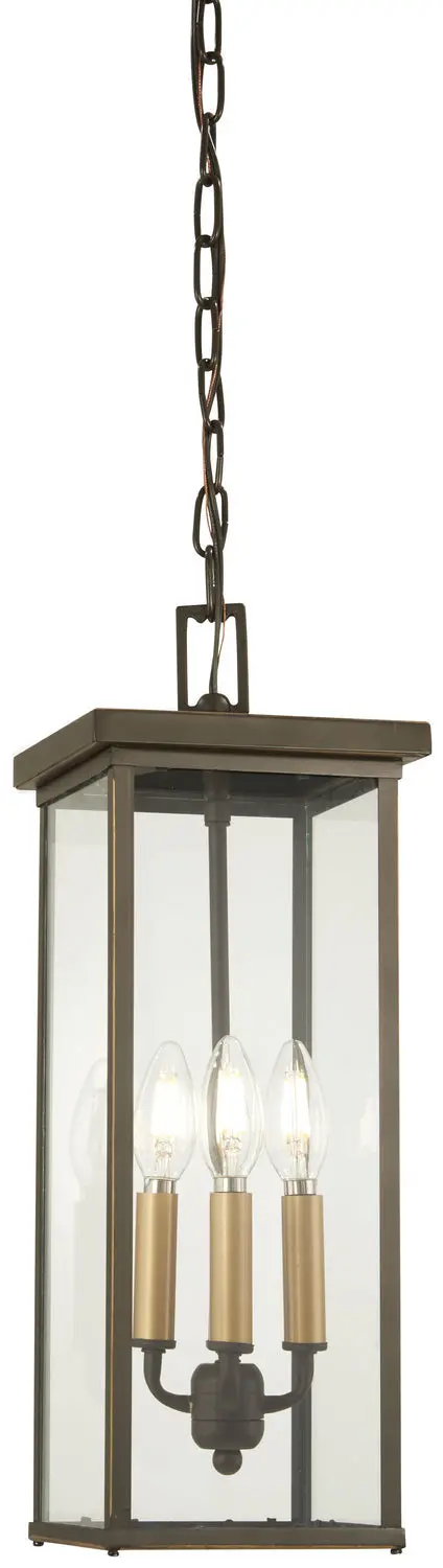Minka Lavery Casway Four Light Chain Hung Lantern In Oil Rubbed Bronze With Gold Highlights 1