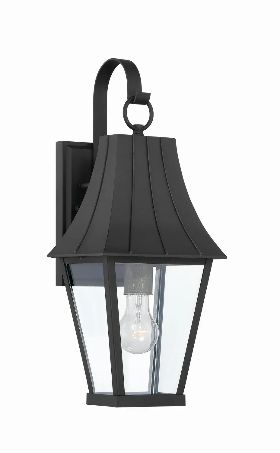 Minka Lavery Chateau Grande One Light Outdoor Wall Mount In Coal With Gold Highlights 1