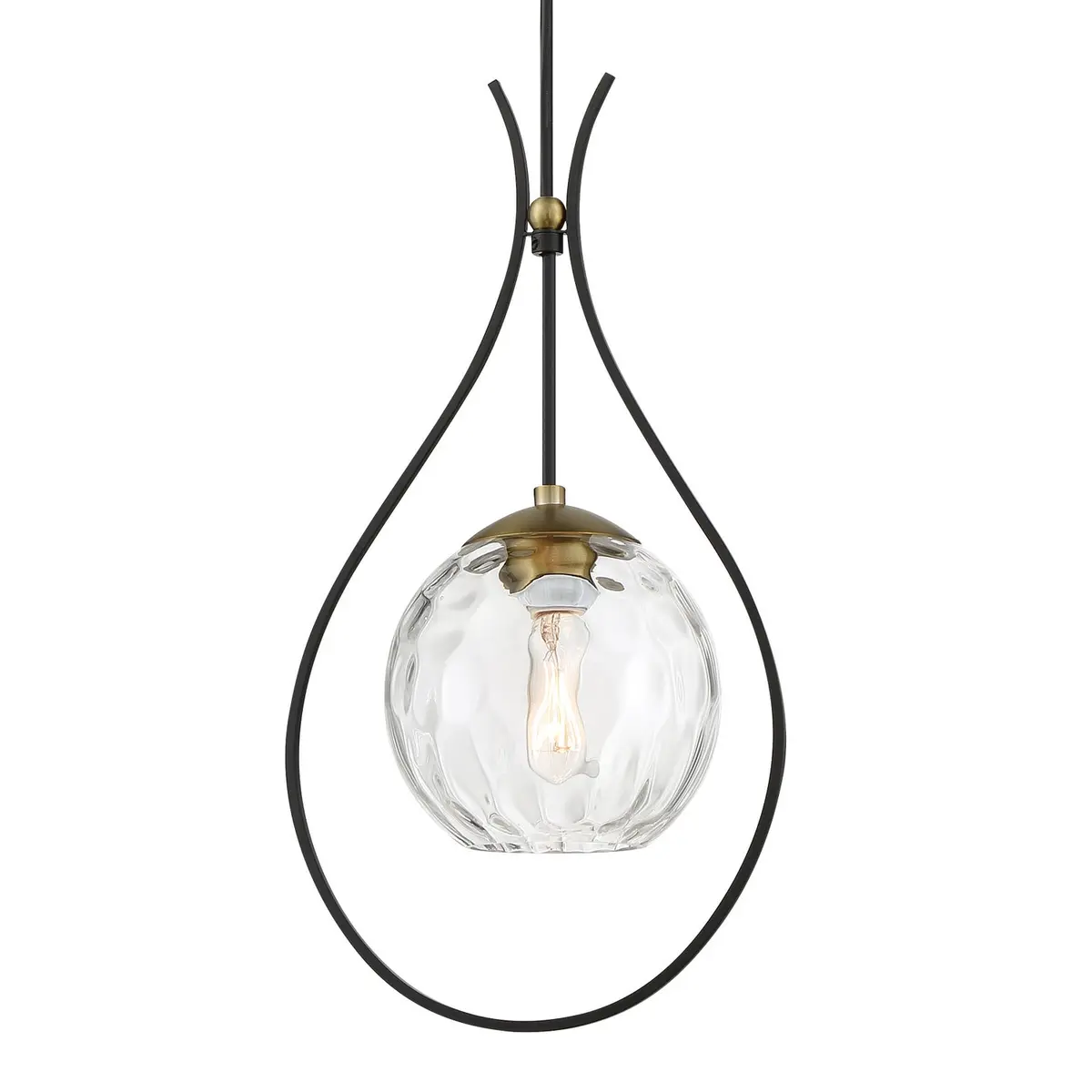 Minka Lavery Cody One Light Mini Pendant In Coal And Soft Brass 1