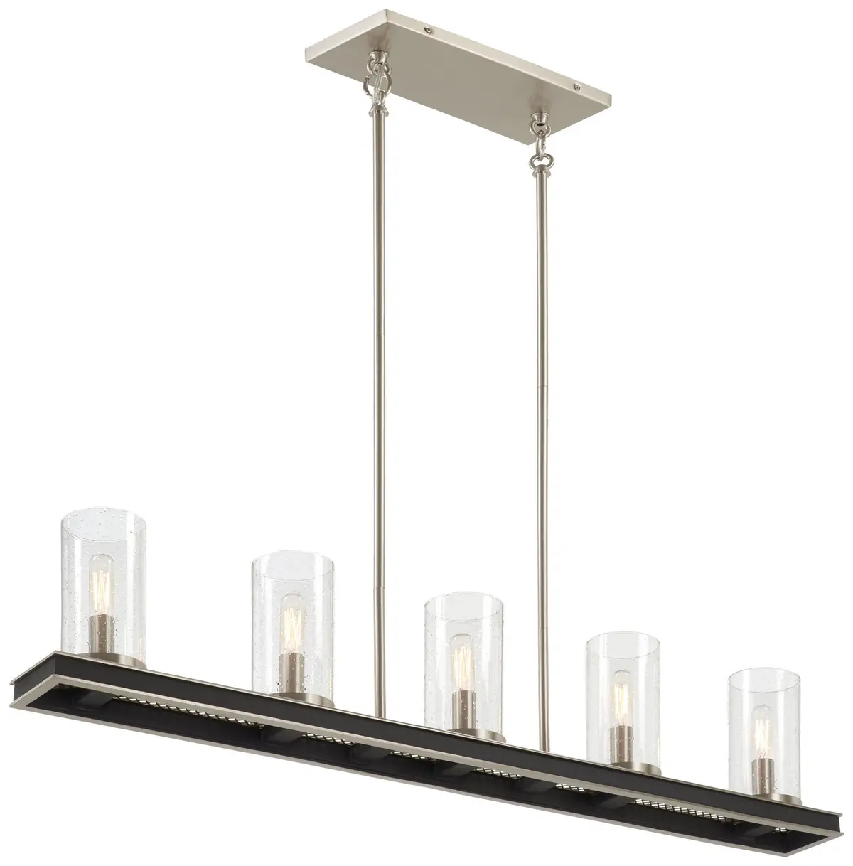 Minka Lavery Coles Crossing Five Light Island Pendant In Coal With Brushed Nickell 1