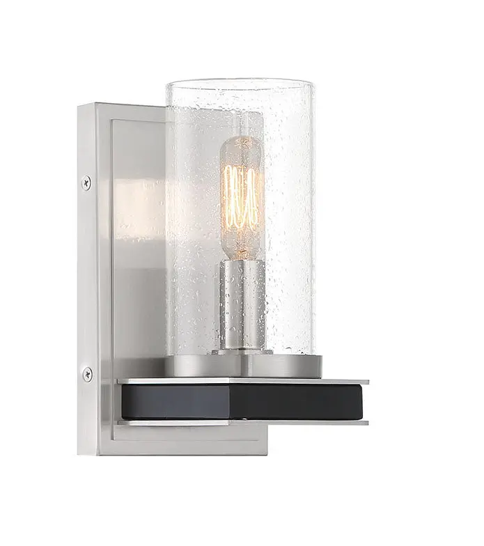 Minka Lavery Coles Crossing One Light Wall Sconce In Coal With Brushed Nickell 1