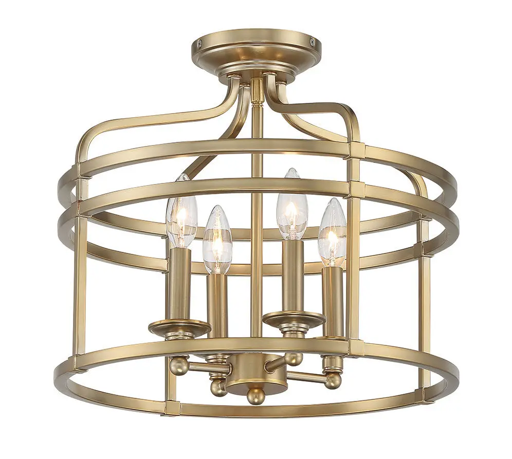 Minka Lavery Covent Park Four Light Semi Flush Mount In Brushed Honey Goldd 1
