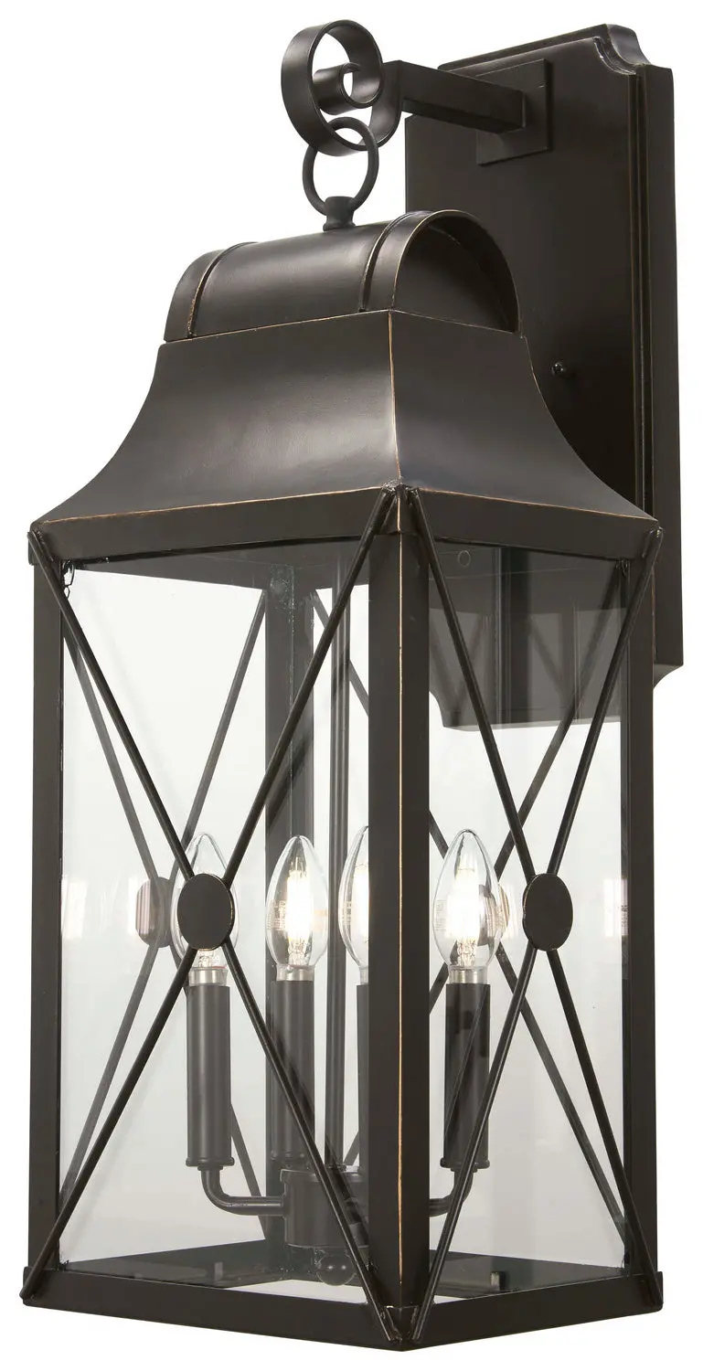 Minka Lavery De Luz Four Light Outdoor Wall Mount In Oil Rubbed Bronze With Gold Highlights 1