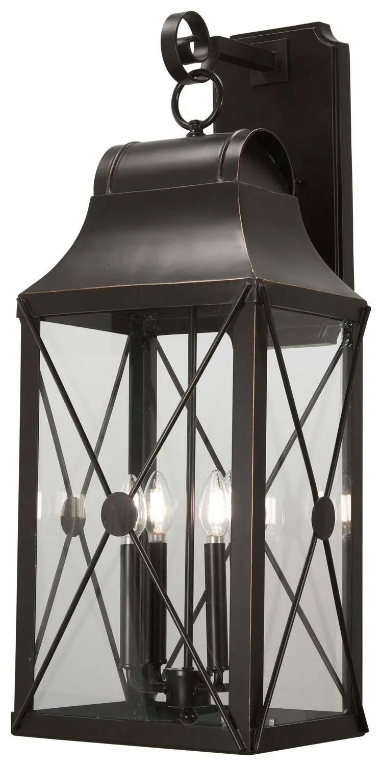 Minka Lavery De Luz Four Light Outdoor Wall Mount In Oil Rubbed Bronze With Gold Highlights 1