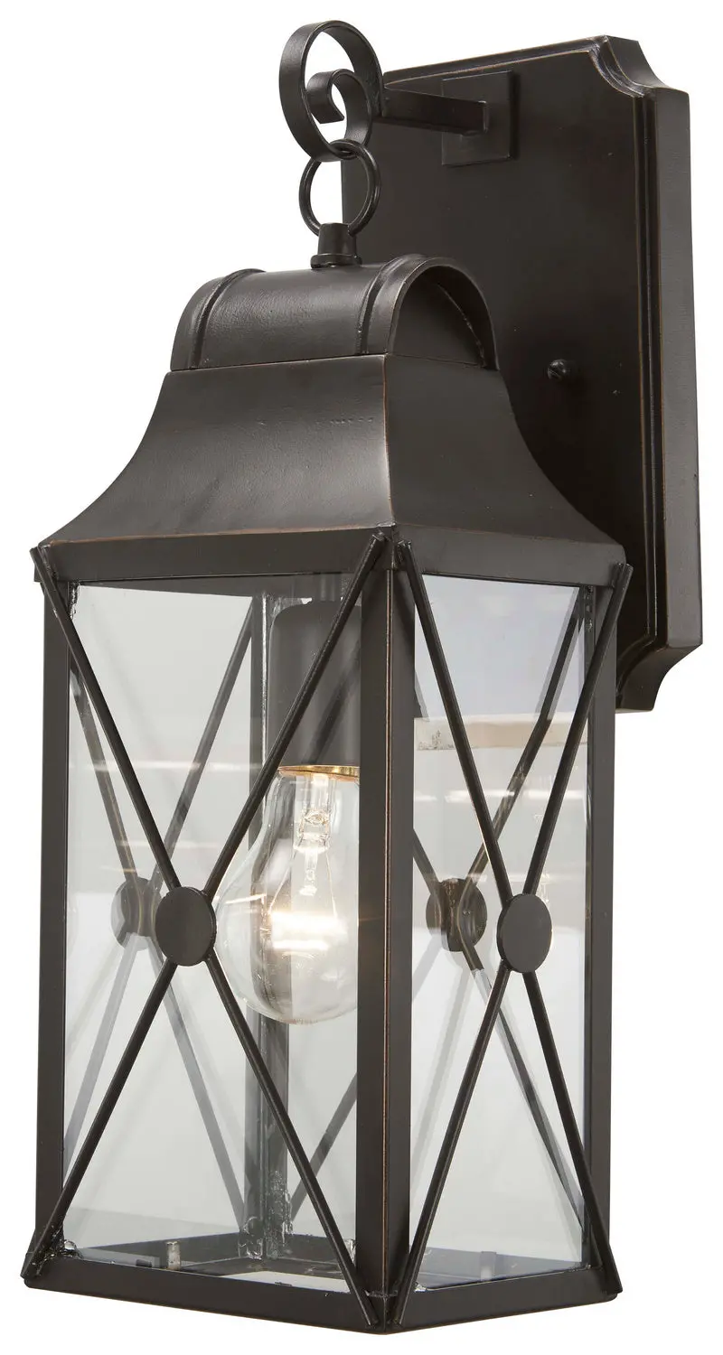 Minka Lavery De Luz One Light Outdoor Wall Mount In Oil Rubbed Bronze With Gold Highlights 1