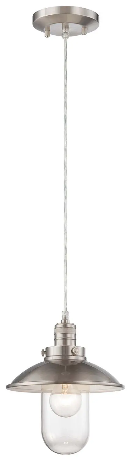 Minka Lavery Downtown Edison One Light Mini Pendant In Brushed Nickel 1
