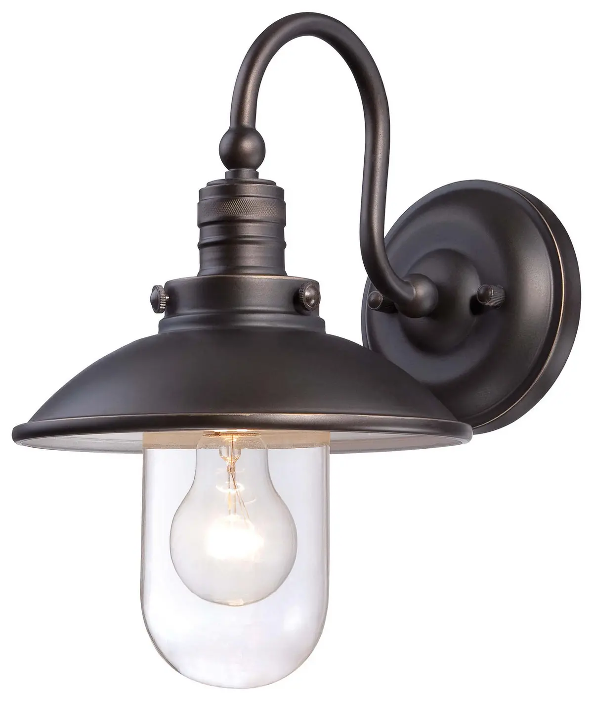 Minka Lavery Downtown Edison One Light Wall Mount In Oil Rubbed Bronze With Gold Highlights 1
