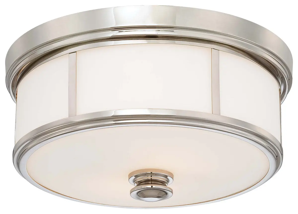 Minka Lavery Five Light Flush Mount In Polished Nickel 1