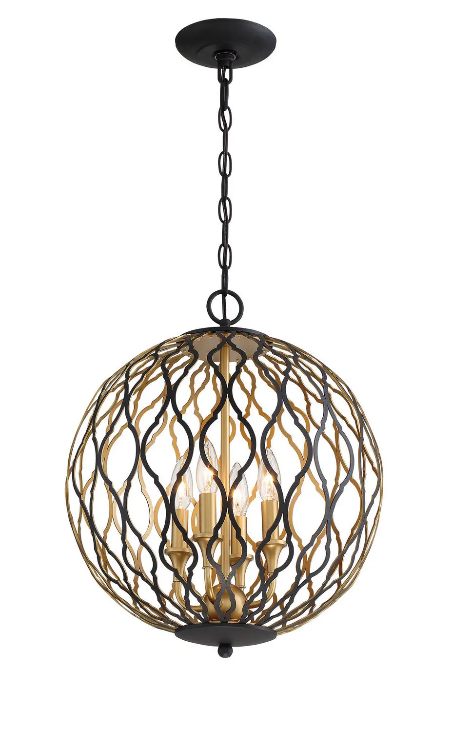 Minka Lavery Gilded Glam Four Light Pendant In Sand Coal With Painted And Pla 1