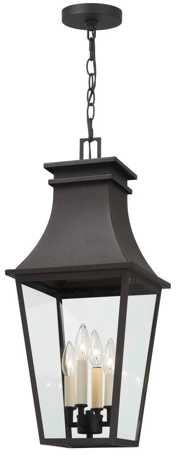 Minka Lavery Gloucester Four Light Outdoor Chain Hung In Sand Coal 1