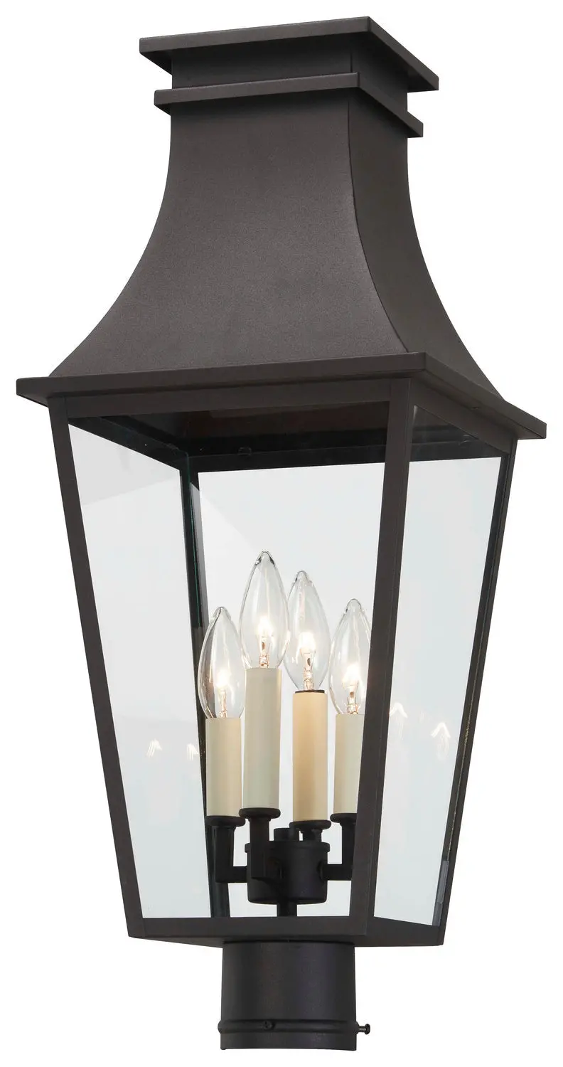 Minka Lavery Gloucester Four Light Outdoor Post Mount In Sand Coal 1