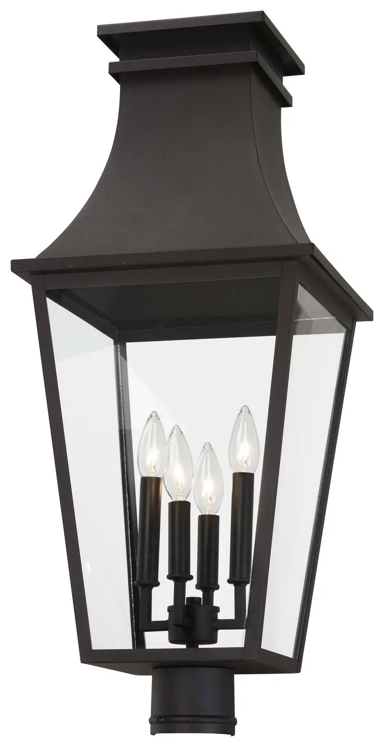 Minka Lavery Gloucester Four Light Outdoor Post Mount In Sand Coal 1