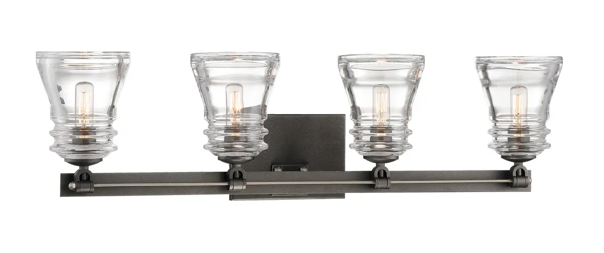 Minka Lavery Graham Avenue Four Light Bath In Smoked Iron And Brushed Nickel 1