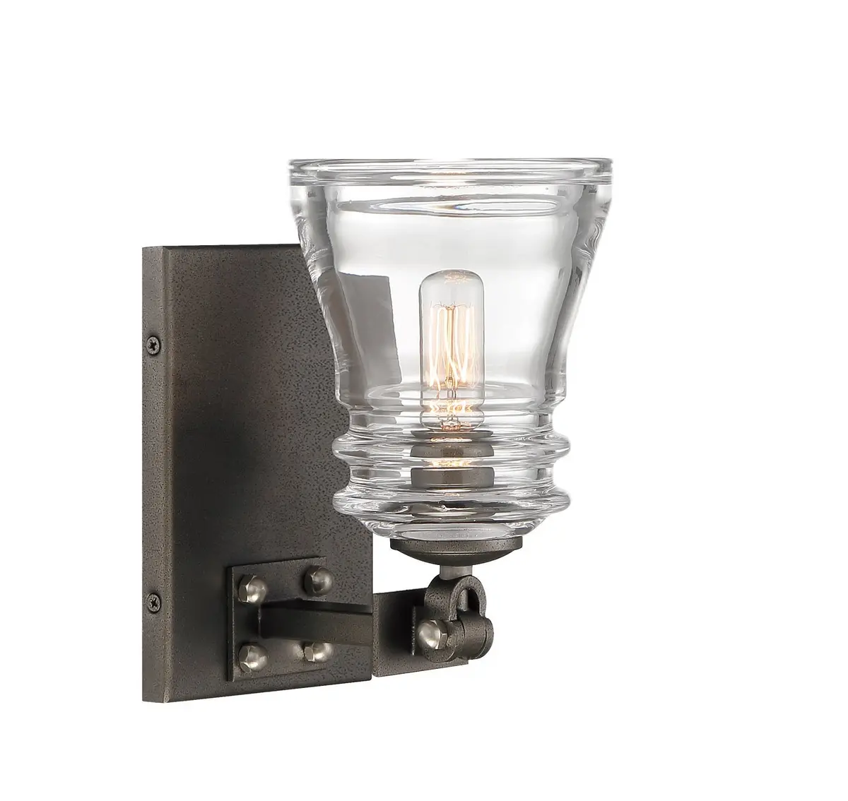 Minka Lavery Graham Avenue One Light Bath In Smoked Iron And Brushed Nickel 1
