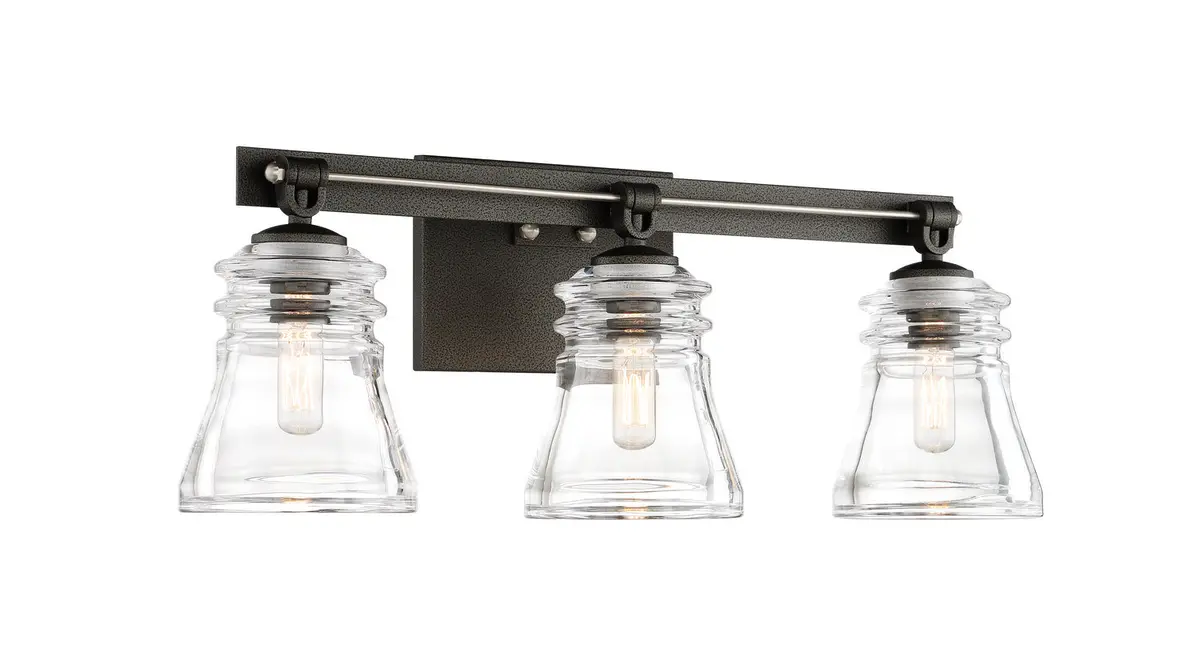 Minka Lavery Graham Avenue Three Light Bath In Smoked Iron And Brushed Nickel 1