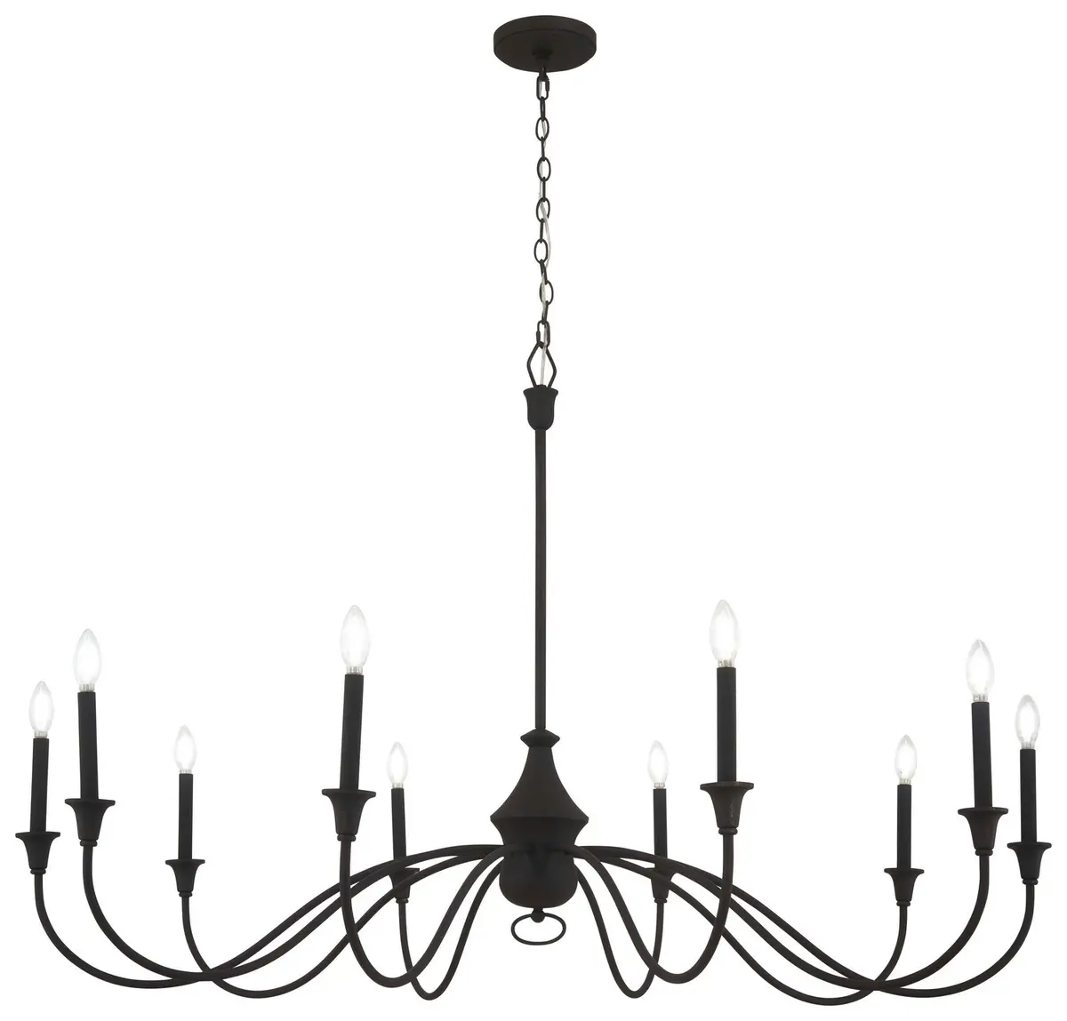 Minka Lavery Halifax County Ten Light Chandelier In Textured Black 1