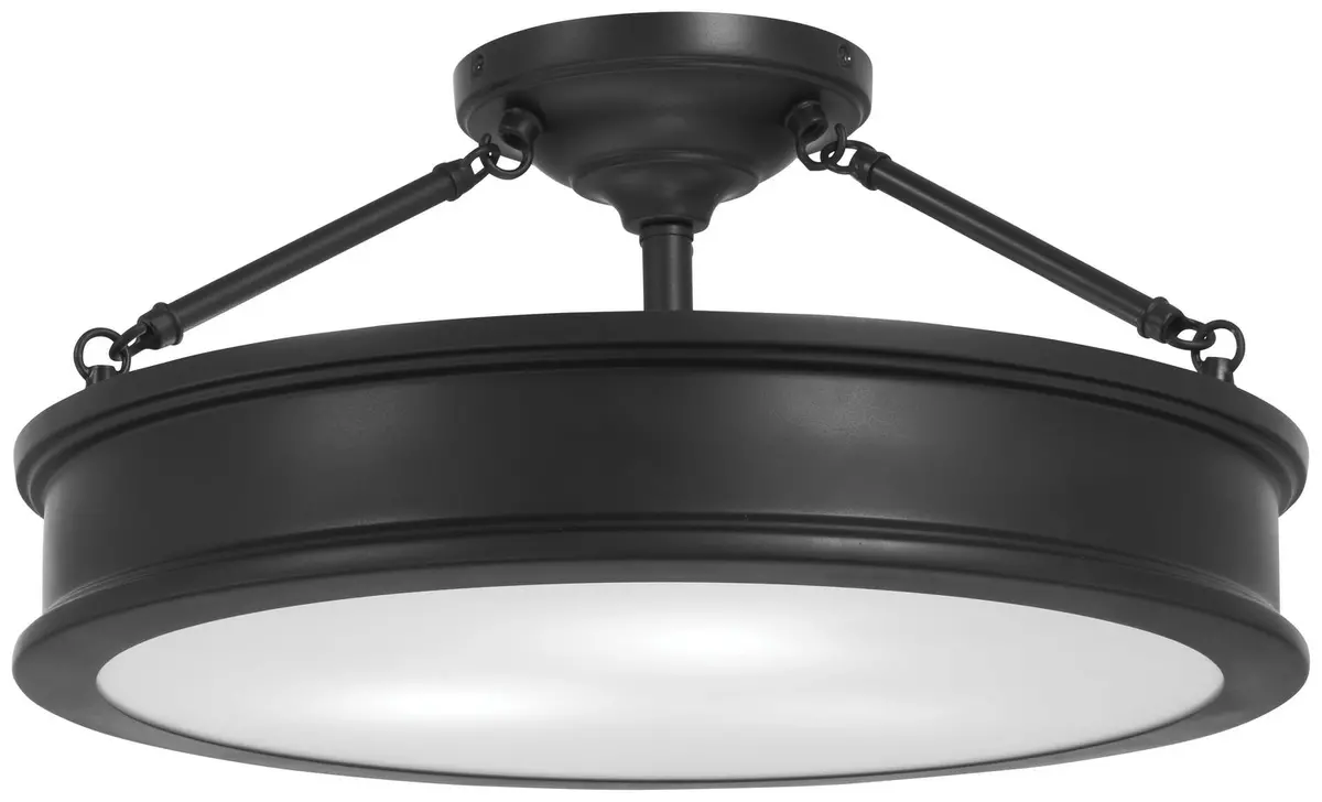 Minka Lavery Harbour Point Three Light Semi Flush Mount In Coal 1