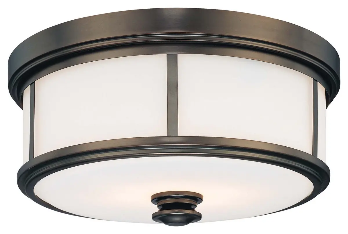 Minka Lavery Harbour Point Two Light Flush Mount In Harvard Court Bronze (Plated) 1