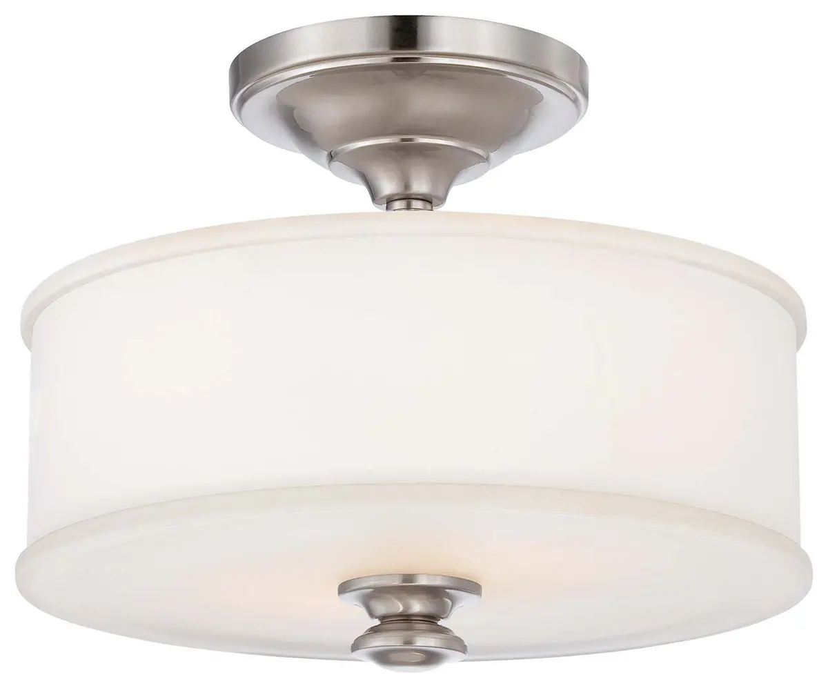 Minka Lavery Harbour Point Two Light Semi Flush Mount In Brushed Nickel 1