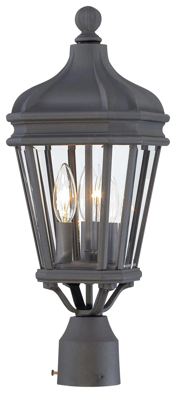 Minka Lavery Harrison Three Light Post Mount In Coal 1