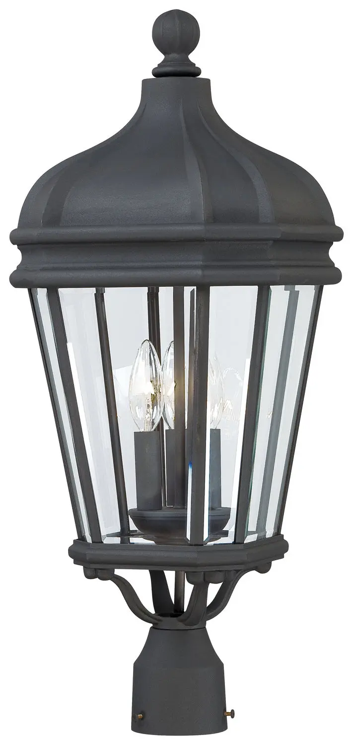 Minka Lavery Harrison Three Light Post Mount In Coal 1